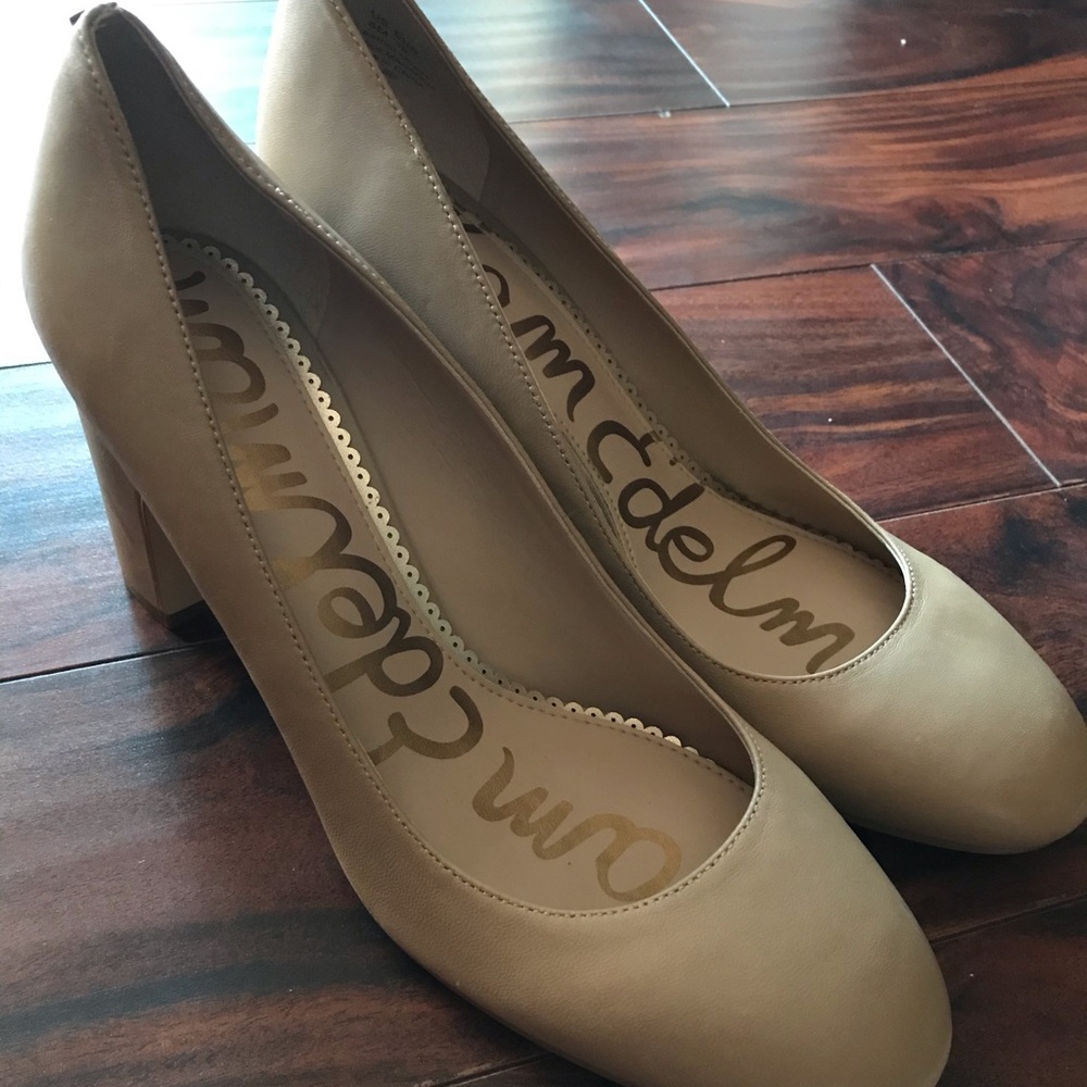 New Sam Edelman Leather Block Heel Pumps size 8